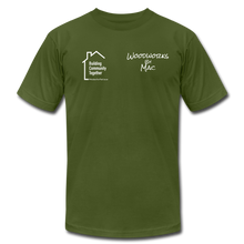 Load image into Gallery viewer, Woodworks by Mac /  Building Community T-Shirt - olive
