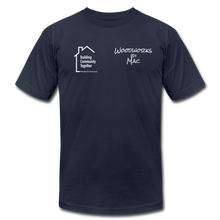 Load image into Gallery viewer, Woodworks by Mac /  Building Community T-Shirt - navy
