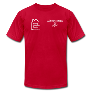 Woodworks by Mac /  Building Community T-Shirt - red
