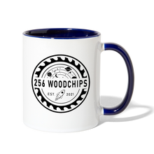 Load image into Gallery viewer, 256 Woodchips Contrast Coffee Mug - white/cobalt blue
