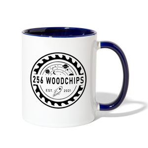 256 Woodchips Contrast Coffee Mug - white/cobalt blue