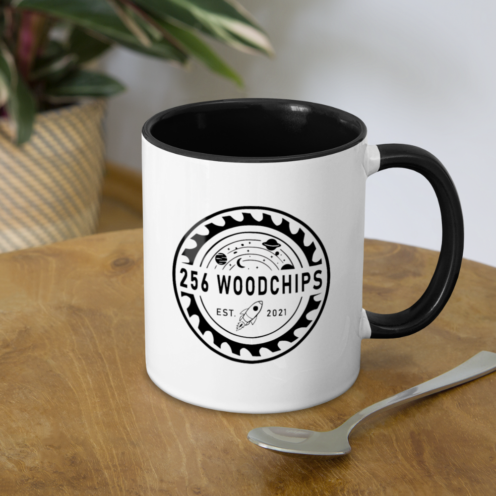 256 Woodchips Contrast Coffee Mug - white/black