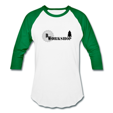 Load image into Gallery viewer, D.W. Workshop 3/4 Sleeve Raglan T-Shirt - white/kelly green
