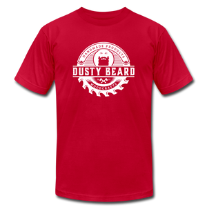 Dusty Beard Woodcrafts / Building Community T-Shirt - red