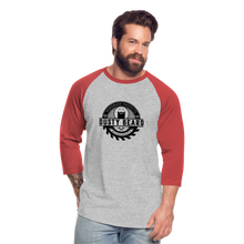 Load image into Gallery viewer, Dusty Beard Woodcrafts 3/4 Sleeve Raglan T-Shirt - heather gray/red
