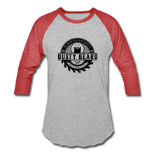 Load image into Gallery viewer, Dusty Beard Woodcrafts 3/4 Sleeve Raglan T-Shirt - heather gray/red
