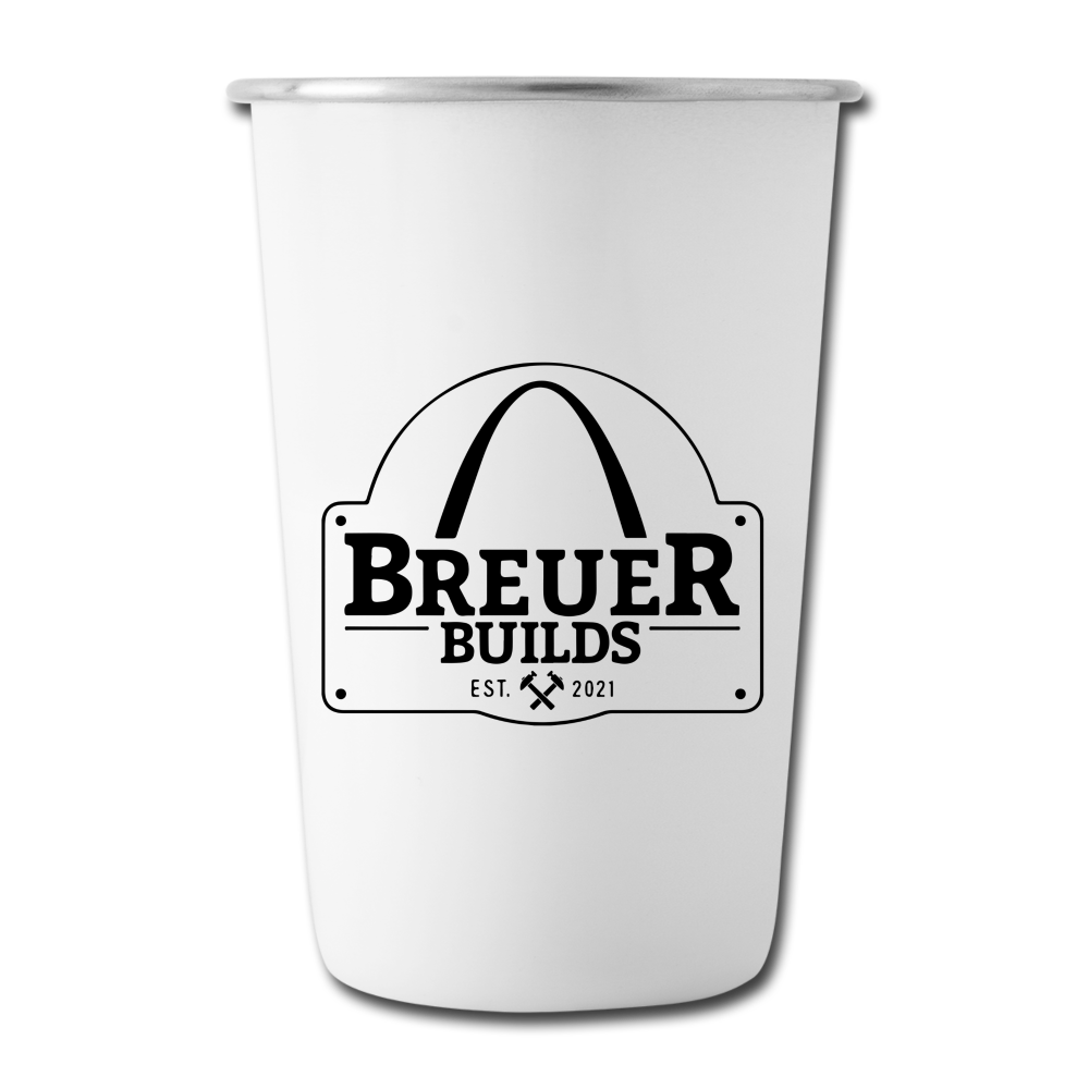 Breuer Builds  Stainless Steel Pint Cup - white