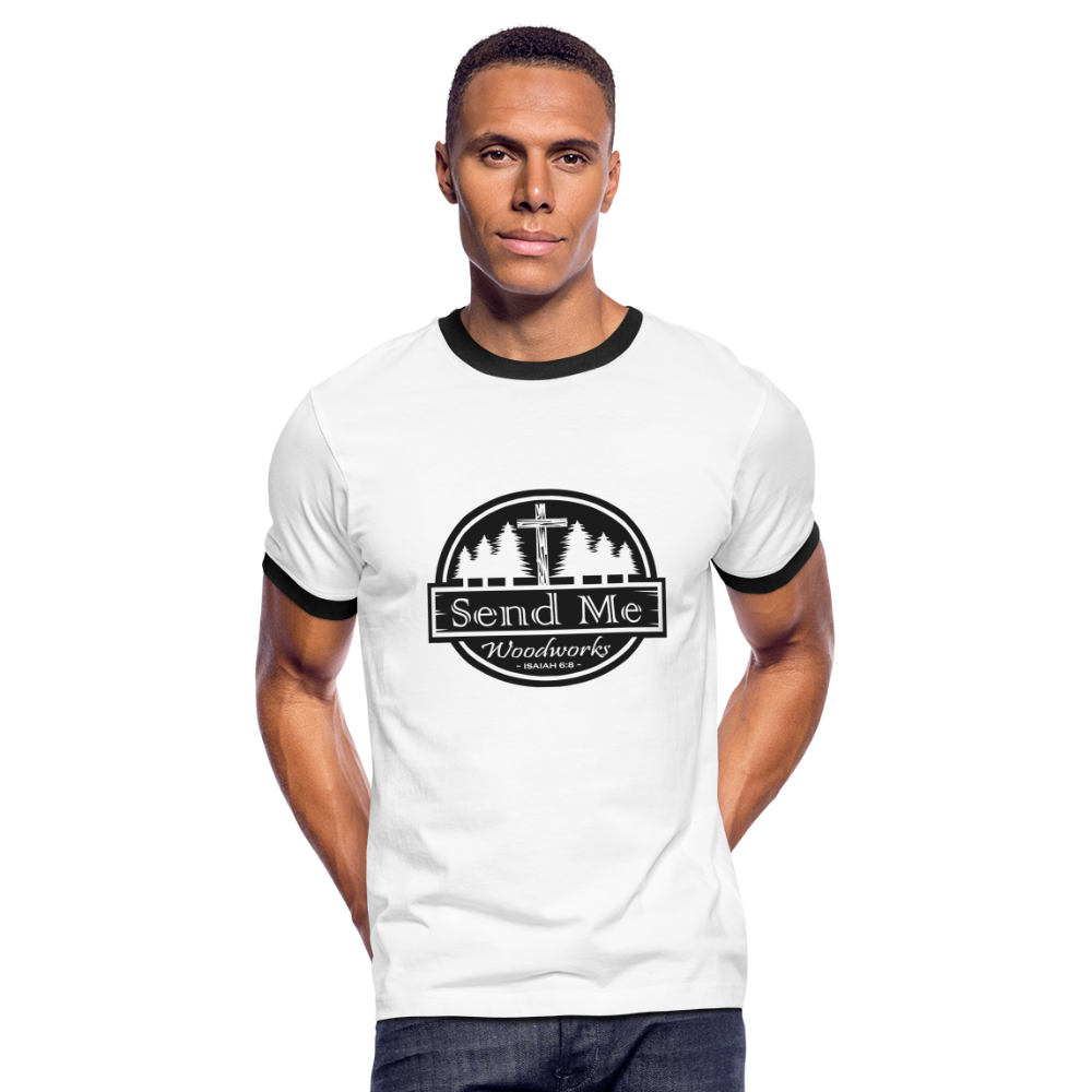 Send Me Woodworks Men's Ringer T-Shirt - white/black