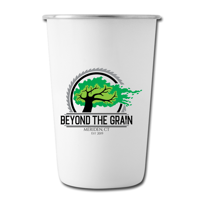 Beyond the Grain Stainless Steel Pint Cup - white