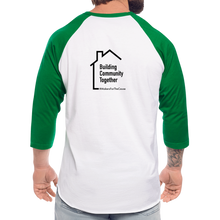 Load image into Gallery viewer, Dusty Day / Community 3/4 Sleeve Raglan T-Shirt - white/kelly green
