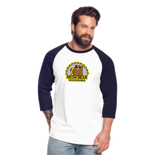 Load image into Gallery viewer, Neon Bear Woodworks 3/4 Sleeve Raglan T-Shirt - white/navy
