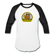 Load image into Gallery viewer, Neon Bear Woodworks 3/4 Sleeve Raglan T-Shirt - white/black
