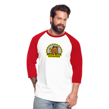 Load image into Gallery viewer, Neon Bear Woodworks 3/4 Sleeve Raglan T-Shirt - white/red

