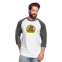 Load image into Gallery viewer, Neon Bear Woodworks 3/4 Sleeve Raglan T-Shirt - white/charcoal
