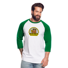 Load image into Gallery viewer, Neon Bear Woodworks 3/4 Sleeve Raglan T-Shirt - white/kelly green

