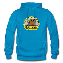 Load image into Gallery viewer, Neon Bear Woodworks Hoodie - turquoise
