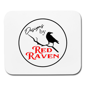 Red Raven Mouse pad Horizontal - white