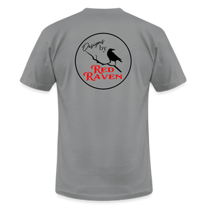 Red Raven Premium T-Shirt front and back logo - slate