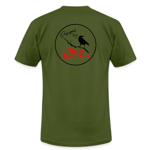 Red Raven Premium T-Shirt front and back logo - olive