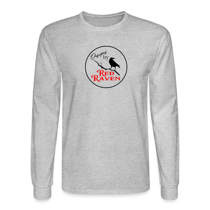 Red Raven Long Sleeve T-Shirt - heather gray