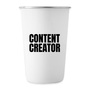 Content Creator Stainless Steel Pint Cup - white