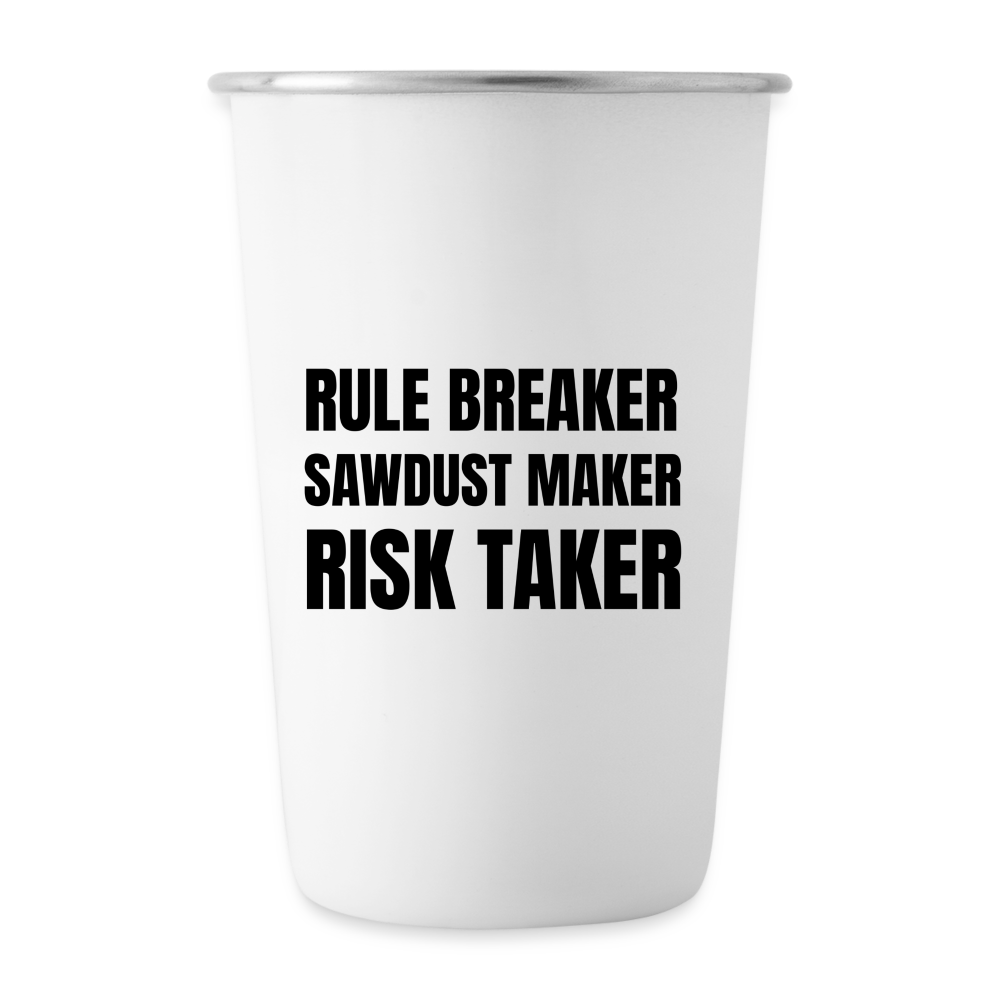 Risk Taker Stainless Steel Pint Cup - white