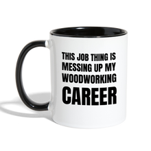 Load image into Gallery viewer, Woodworking Career Contrast Coffee Mug - white/black
