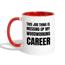 Load image into Gallery viewer, Woodworking Career Contrast Coffee Mug - white/red
