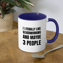 Load image into Gallery viewer, 3 People Contrast Coffee Mug - white/cobalt blue
