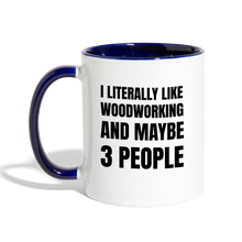Load image into Gallery viewer, 3 People Contrast Coffee Mug - white/cobalt blue

