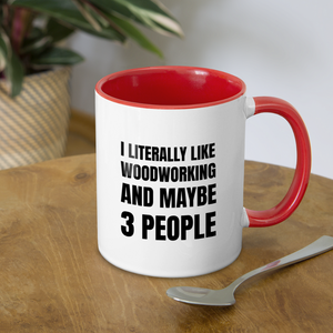 3 People Contrast Coffee Mug - white/red