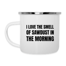 Load image into Gallery viewer, Smell of Sawdust Camper Mug - white
