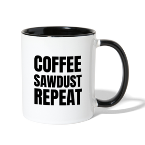 Coffee Sawdust Repeat Contrast Coffee Mug - white/black