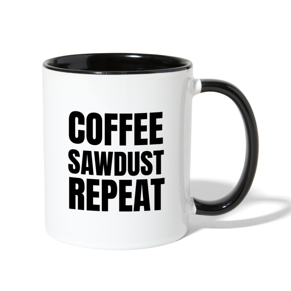 Coffee Sawdust Repeat Contrast Coffee Mug - white/black