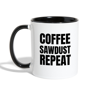 Coffee Sawdust Repeat Contrast Coffee Mug - white/black