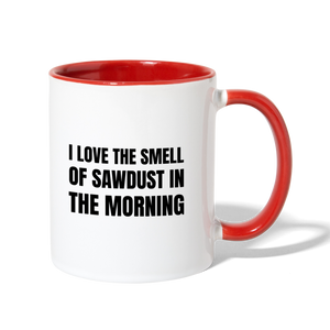 Smell of Sawdust Contrast Coffee Mug - white/red