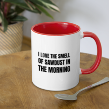 Load image into Gallery viewer, Smell of Sawdust Contrast Coffee Mug - white/red
