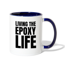 Load image into Gallery viewer, Epoxy LifeContrast Coffee Mug - white/cobalt blue
