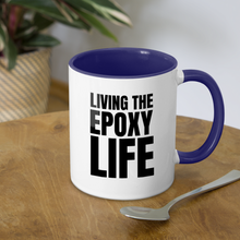 Load image into Gallery viewer, Epoxy LifeContrast Coffee Mug - white/cobalt blue
