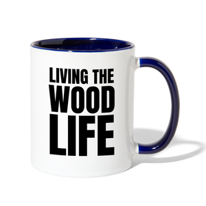 Wood Life Contrast Coffee Mug - white/cobalt blue