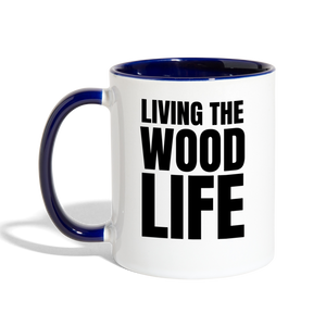 Wood Life Contrast Coffee Mug - white/cobalt blue