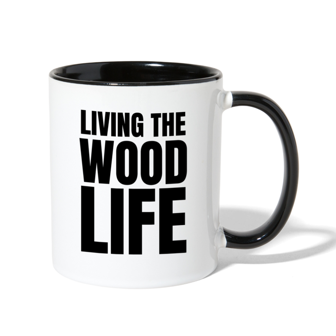 Wood Life Contrast Coffee Mug - white/black