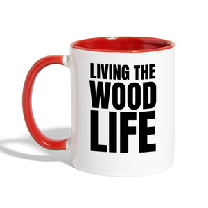 Wood Life Contrast Coffee Mug - white/red