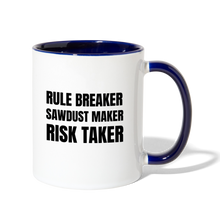 Load image into Gallery viewer, Risk Taker Contrast Coffee Mug - white/cobalt blue
