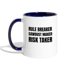 Load image into Gallery viewer, Risk Taker Contrast Coffee Mug - white/cobalt blue
