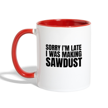 Load image into Gallery viewer, Sorry I&#39;m Late Contrast Coffee Mug - white/red
