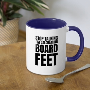 Board Feet Contrast Coffee Mug - white/cobalt blue