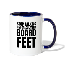 Load image into Gallery viewer, Board Feet Contrast Coffee Mug - white/cobalt blue
