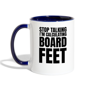 Board Feet Contrast Coffee Mug - white/cobalt blue
