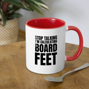 Board Feet Contrast Coffee Mug - white/red